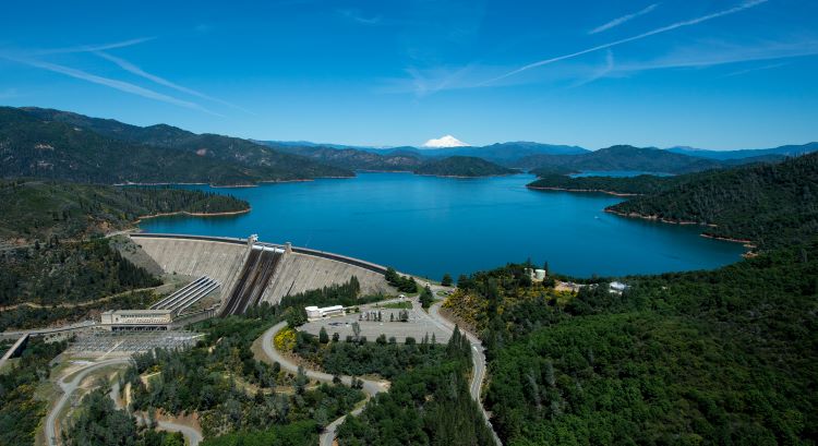 Shasta Dam and reservoir